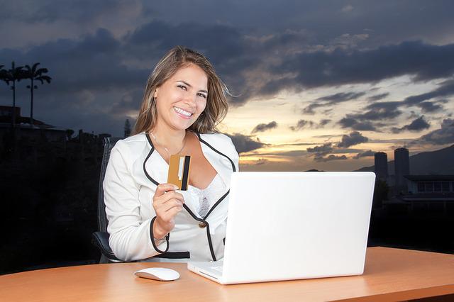 holding a credit card